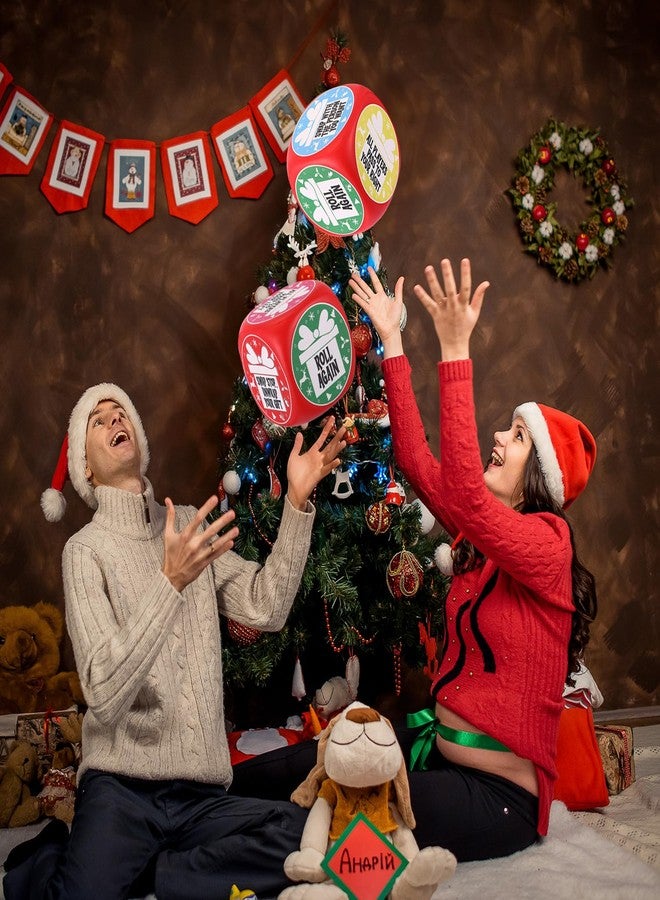 MiniInflat 4 Pcs Exchange Dice, 4 * 4inch Santa Swap Gift Exchange Dice for Adults Xmas Family Team Building Office White Elephant Friendship Christmas - Image 5